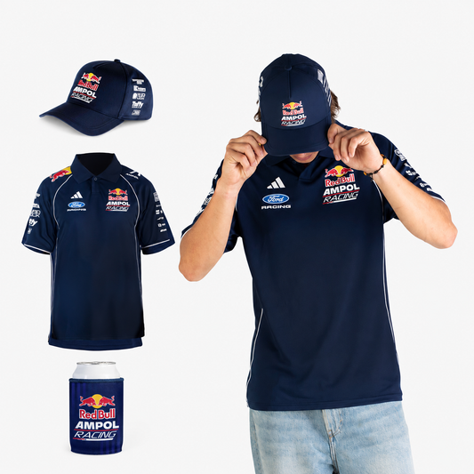 Mens RBAR Team Polo + Embroidery Cap + Can Cooler Bundle