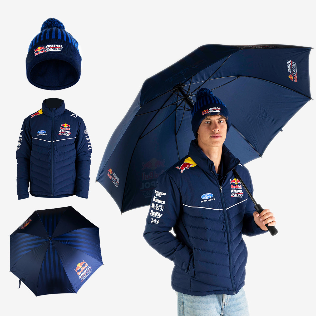 RBAR Puffer Jacket + Beanie + Umbrella