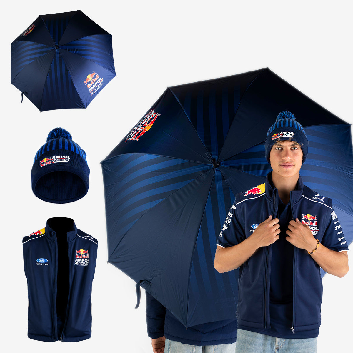RBAR Vest + Beanie + Umbrella