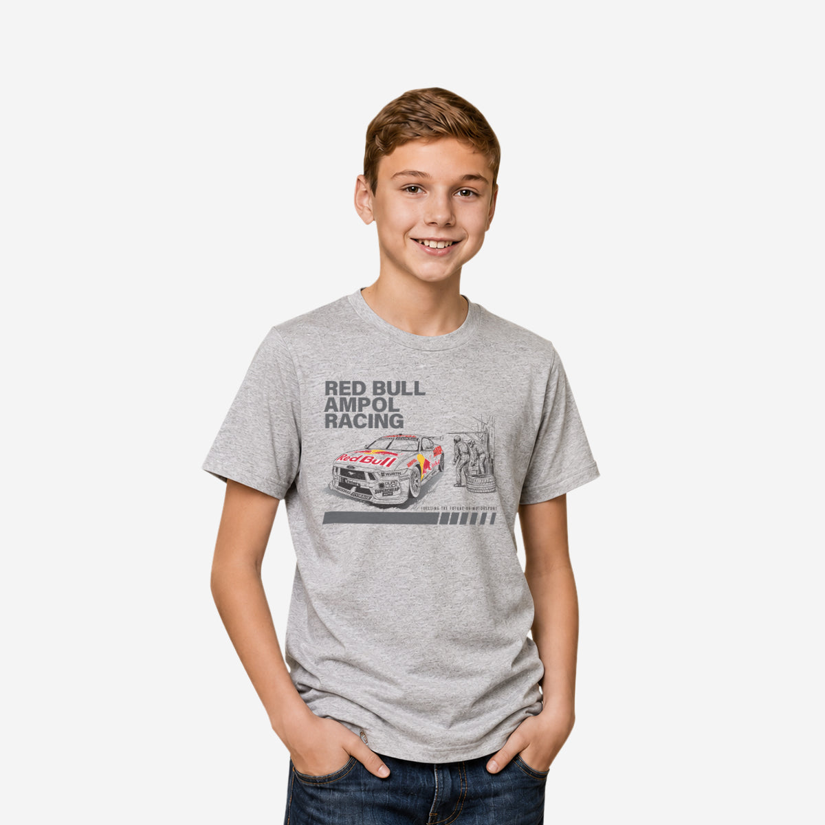 Youth livery graphic t-shirt in grey marle