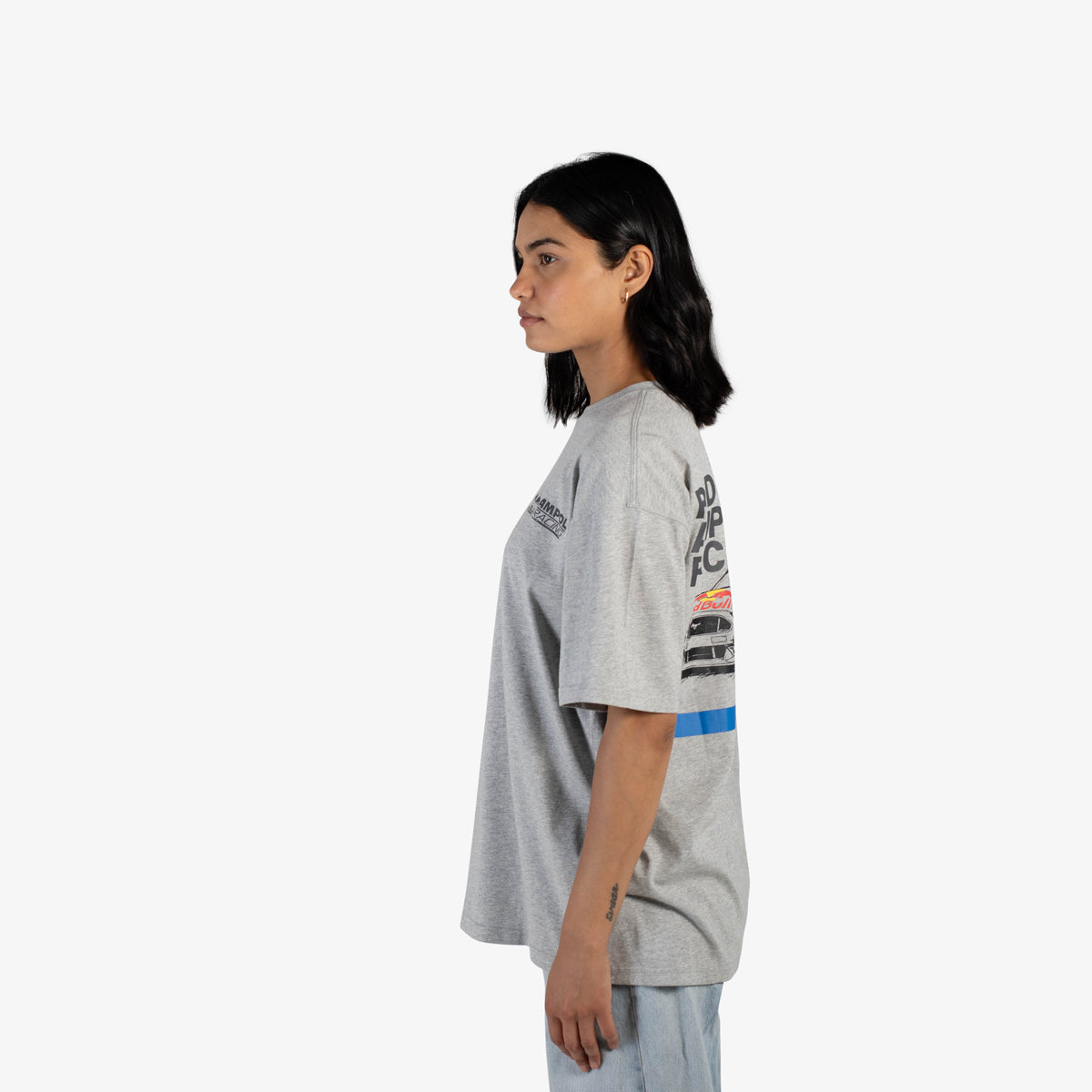 Weekday lifestyle t-shirt in racing marle