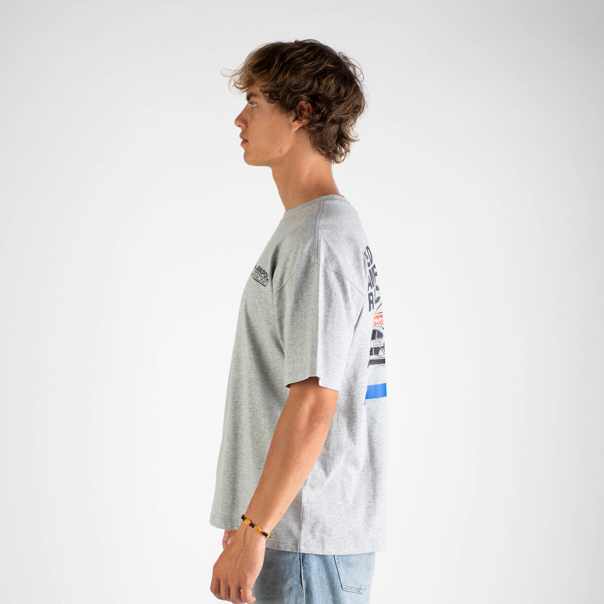 Weekday lifestyle t-shirt in racing marle