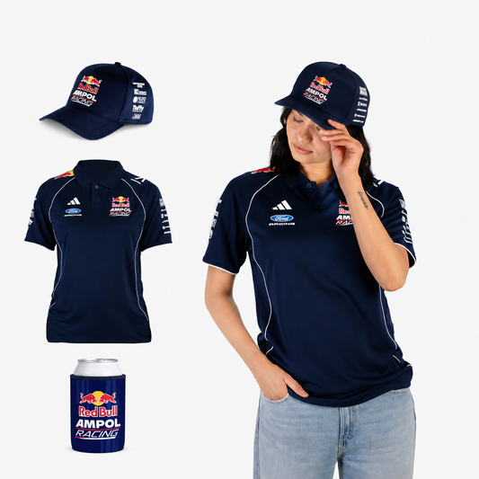 Womens RBAR Team Polo + Embroidery Cap + Can Cooler Bundle